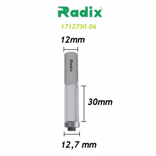 Fresa Reta com Rolamento Ø12,7mm x 30mm - Haste 12mm