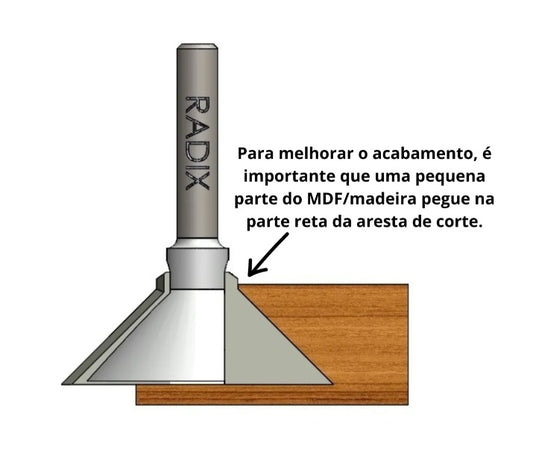 Fresa 45º Puxador Cava Haste 12mm