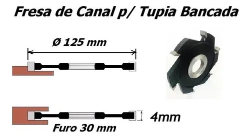 Fresa De Canal Ou Ranhura 4mm Para Tupia De Bancada