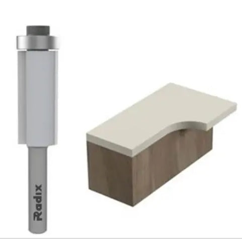 Fresa Reta com Rolamento Ø12,7mm x 15mm - Haste 6mm