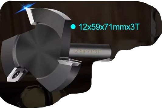 Fresa para Aplainar Ø 60 mm Haste 12mm com 3 insertos Metal Duro