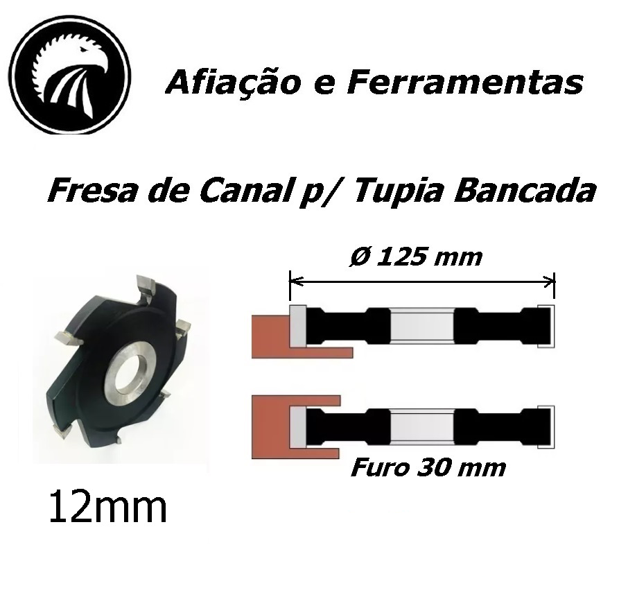 Fresa De Canal Ou Ranhura 12mm Para Tupia De Bancada