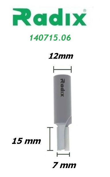 Fresa Reta Paralela 7mm x 15mm Haste 12mm
