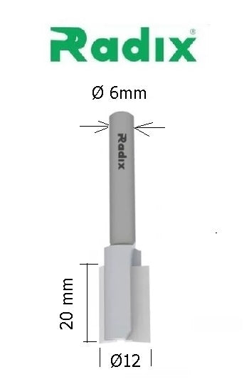 Fresa Ø12 mm x 20 mm x Haste 6 mm