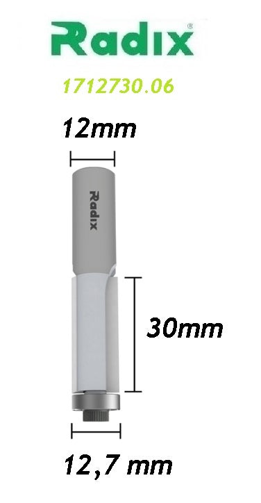 Fresa Reta com Rolamento Ø12,7mm x 30mm - Haste 12mm