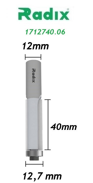 Fresa Reta com Rolamento Ø12,7mm x 40mm - Haste 12mm
