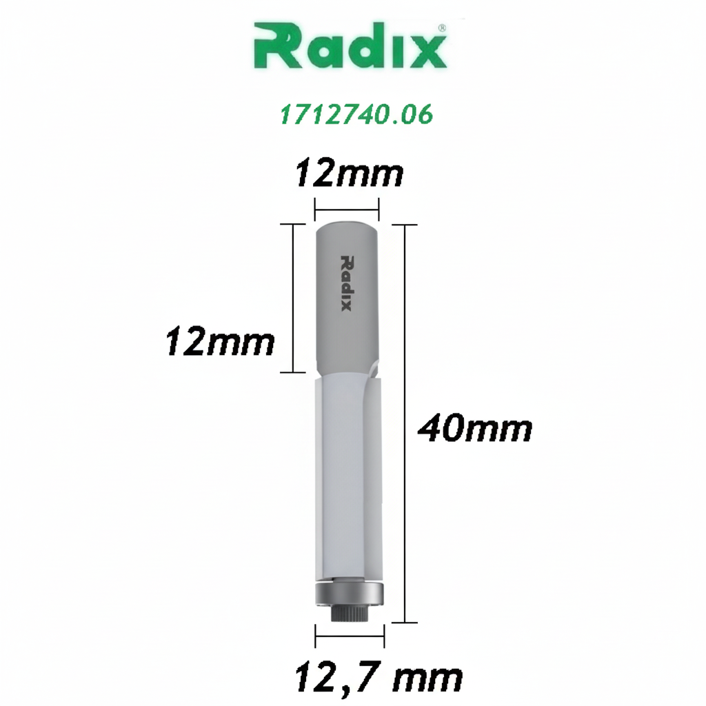 Fresa Reta com Rolamento Ø12,7mm x 40mm - Haste 12mm