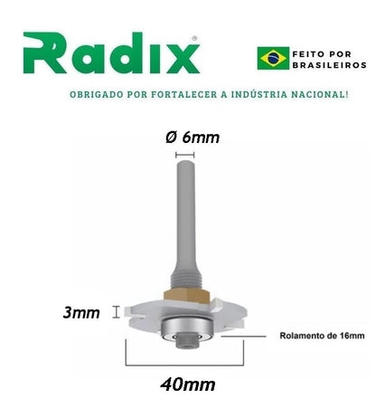 Fresa com Rolamento Canal 3mm - Debrum