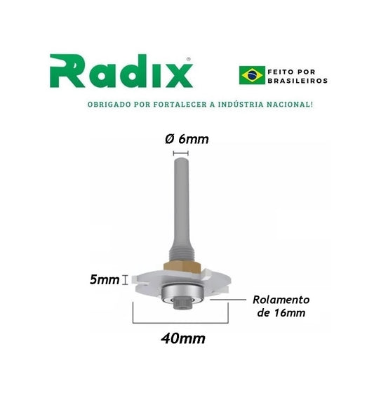 Fresa com Rolamento Canal 5mm - Debrum