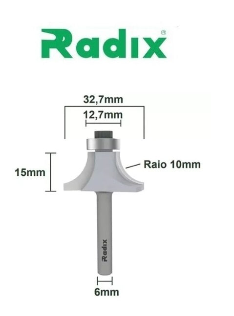 Fresa Cantoneira com Rolamento Raio 3mm