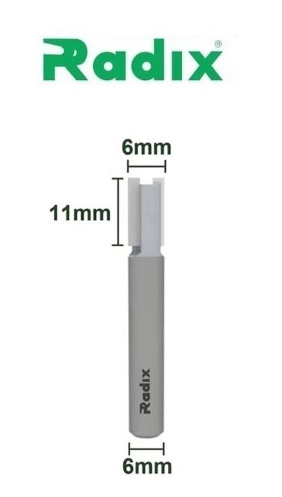 Fresa Reta Paralela 6mm x 11mm Haste 6mm