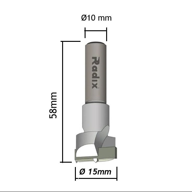 Broca Forstner (Fresa Caneco) Ø15mm Haste 10mm