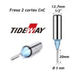 Fresa para CnC Ø3mm x 20mm Haste 1/2" - Tideway