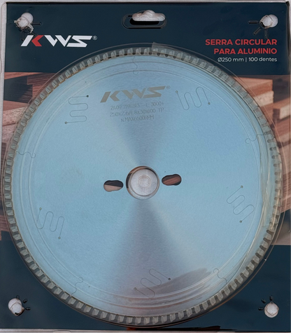 Disco de Serra circular para Alumínio Ø250mm x 100 dentes KWS