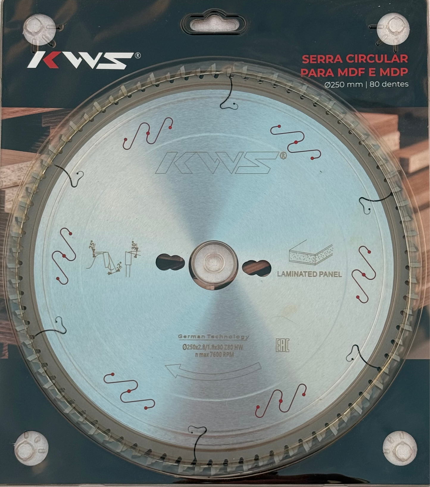 Disco de Serra acabamento para MDF Ø250mm x 80 dentes 38°