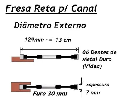 Fresa De Canal Ou Ranhura 7mm Para Tupia De Bancada