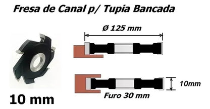 Fresa De Canal Ou Ranhura 10mm Para Tupia De Bancada