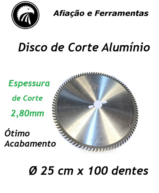Disco Corte Alumínio Ø 25 cm x 100 dentes