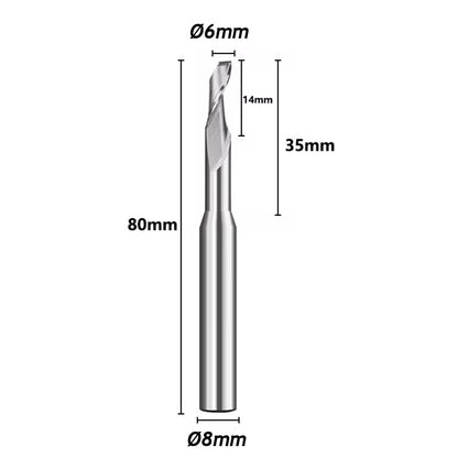 Fresa Ø6mm x 35 x 80mm Alumínio Pantografo