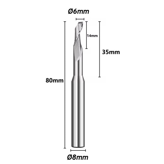 Fresa Ø6mm x 35 x 80mm Alumínio Pantografo