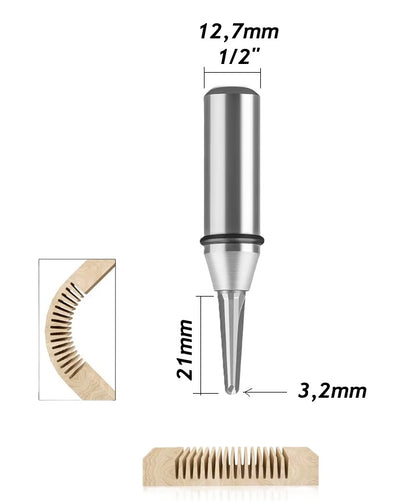 Fresa em V para Dobrar CnC Router Haste 1/2"