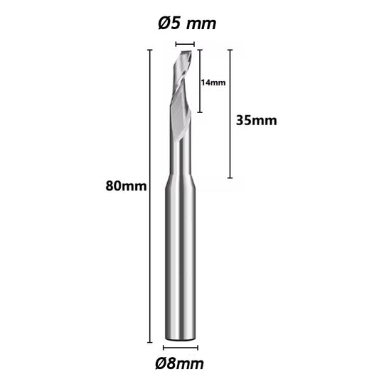 Fresa Ø5mm x 35 x 80mm Alumínio Pantógrafo
