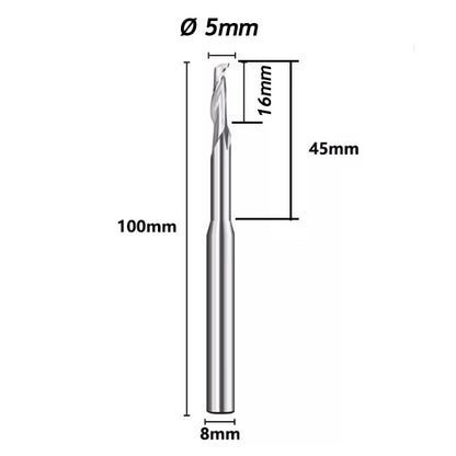 Fresa Ø5mm x 45 x 100mm Alumínio Pantografo