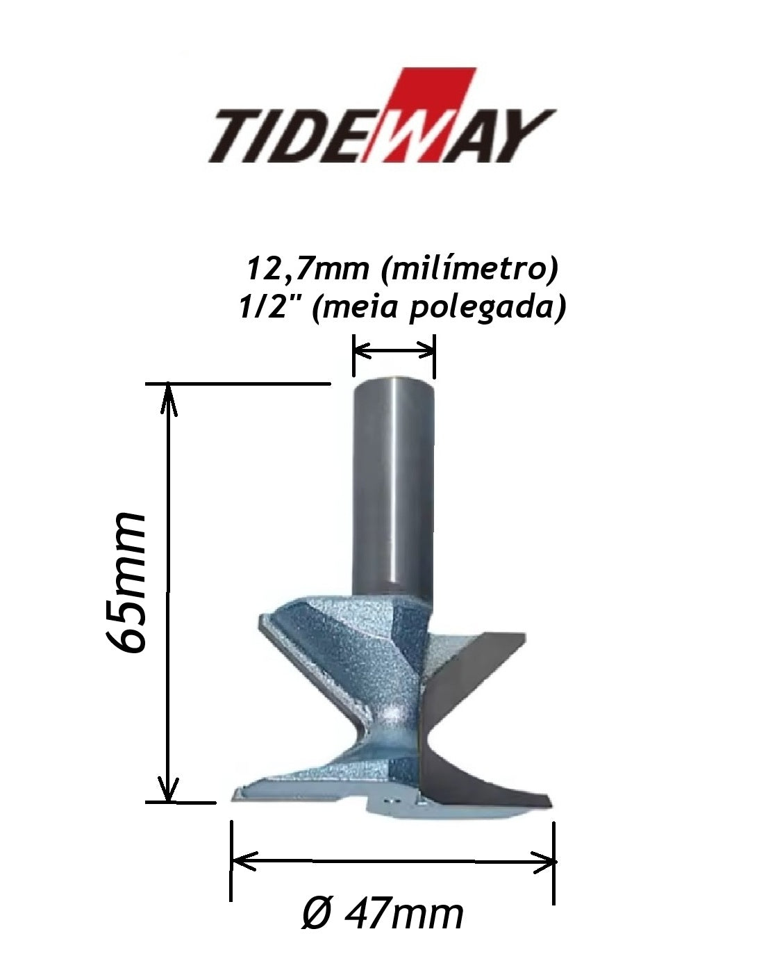Fresa para Dobrar MDF Raio 30mm p/ CNC Haste 1/2"