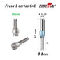 Fresa TcT para CnC Ø8mm x 40mm x haste 1/2 Tideway