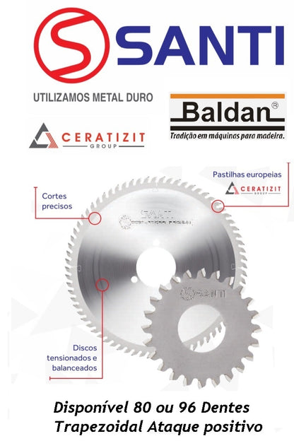 Jogo Serra 80 Dentes + Riscador para Esquadrejadeira Baldan