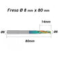 Fresa Ø8mm x 14 x 80mm DLC Alumínio Pantógrafo