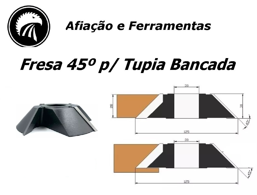 Fresa Meia Esquadria 45º - Metali