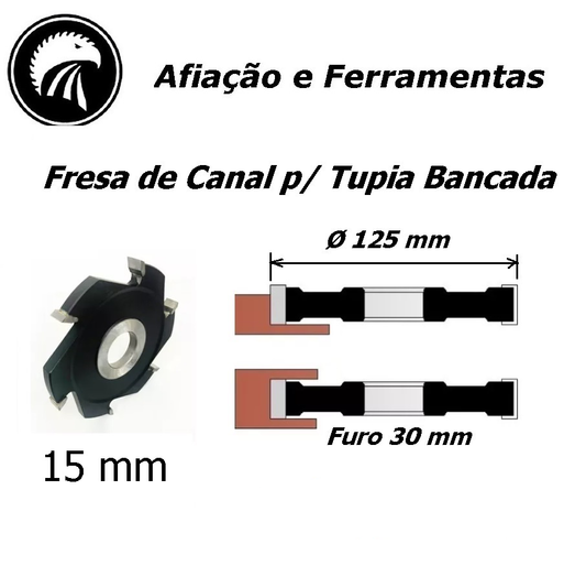 Fresa De Canal Ou Ranhura 15mm Para Tupia De Bancada