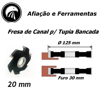 Fresa De Canal Ou Ranhura 20mm Para Tupia De Bancada