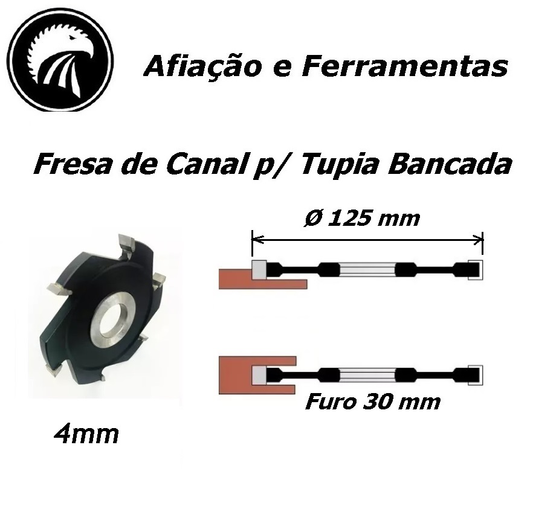 Fresa De Canal Ou Ranhura 4mm Para Tupia De Bancada