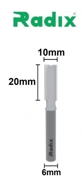 Fresa Reta Paralela Ø 10mm x 20mm (Haste 6mm)