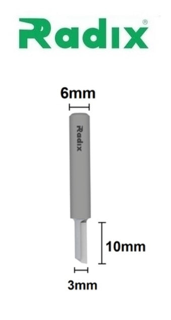 Fresa Reta Paralela Ø3mm x 10mm Haste 6mm
