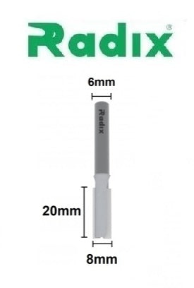 Fresa Reta Paralela Ø 8mm x 20mm (Haste 6mm)