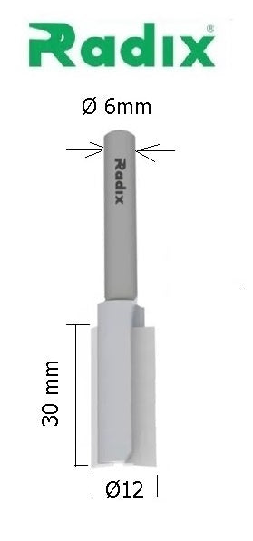 Fresa Reta Paralela Longa Ø 12mm x 30mm (Haste 6mm)