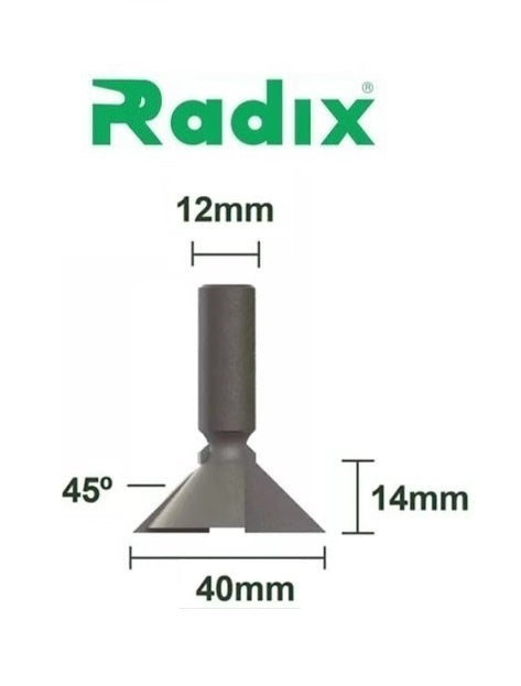 Fresa 45º Puxador Cava Haste 12mm