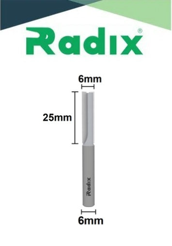 Fresa Reta Paralela Ø 6mm x 25mm (Haste 6mm)