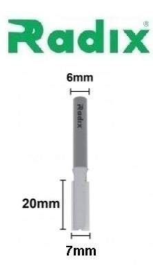 Fresa Reta Paralela Ø 7mm x 20mm (Haste 6mm)