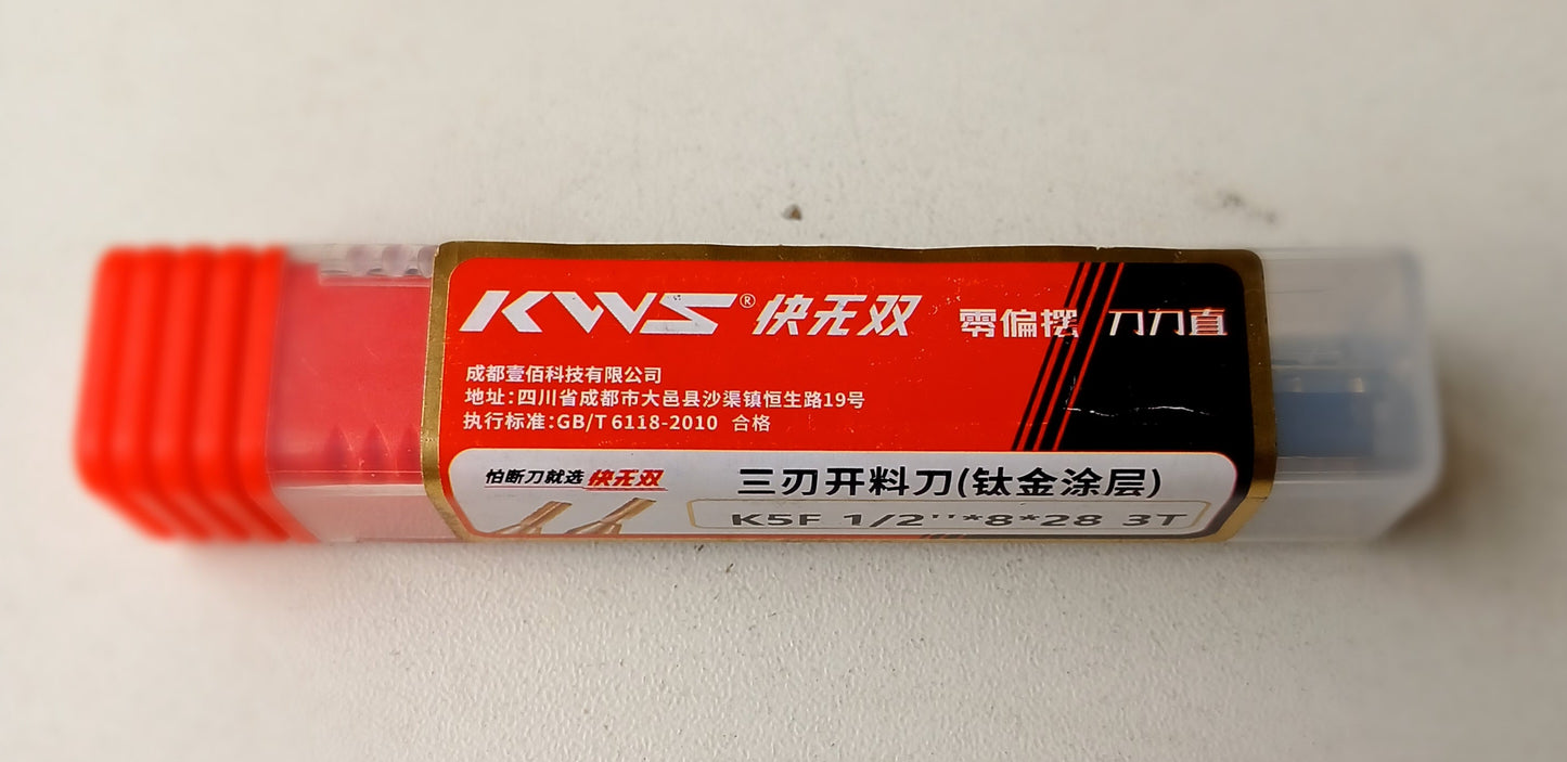 Fresa para Router CnC Ø8mm x 28mm x haste 1/2"