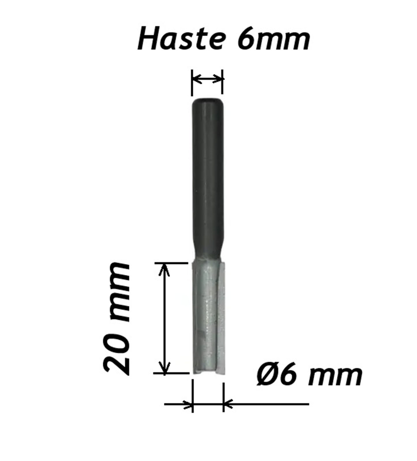 Fresa Ø6mm x 20mm x Haste 6mm